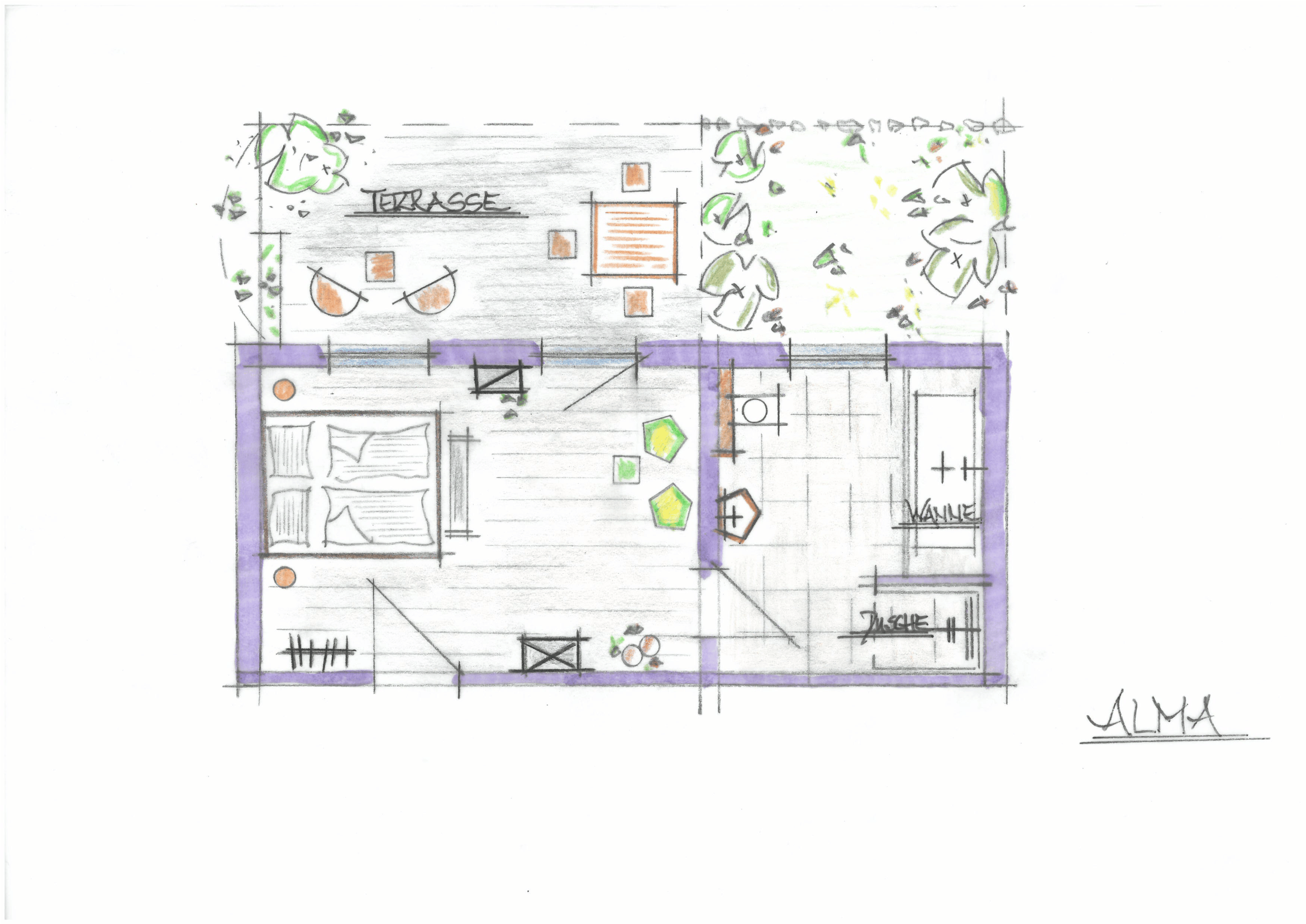 Grundriss der Suite Alma